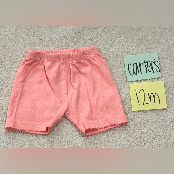 Carter's Other - NWOT Carter's Pink Coral Polka Dot Infant Shorts, Size 12M